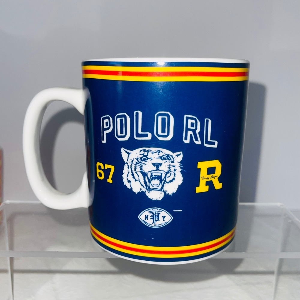 Polo Ralph Lauren Home Tiger Varsity Mug OS Blue Ceramic RL 67 Collegiate